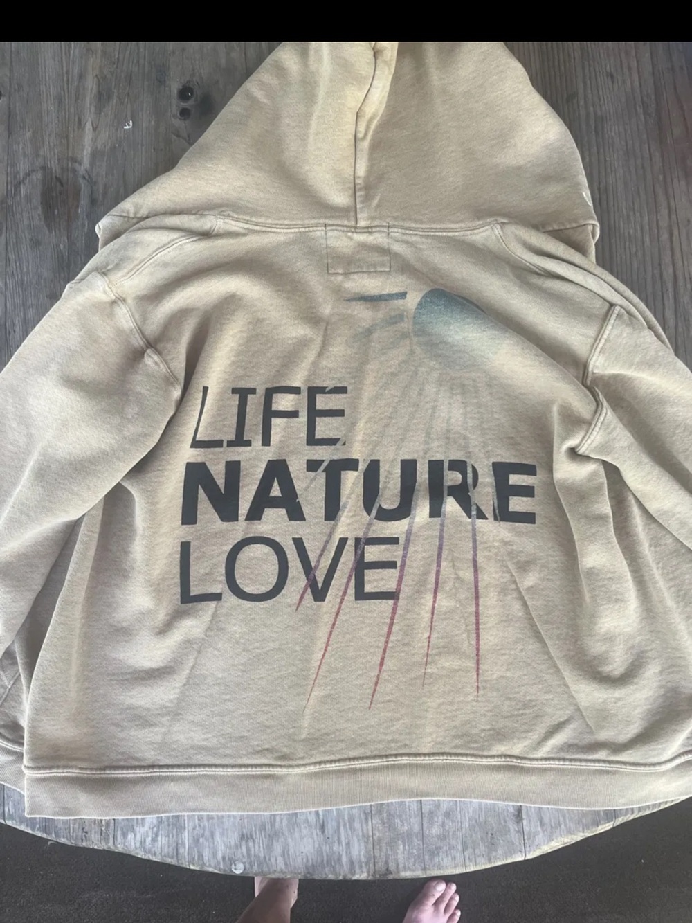 "Life Nature Love" Zip-Up Hoodie - Free City Vintage